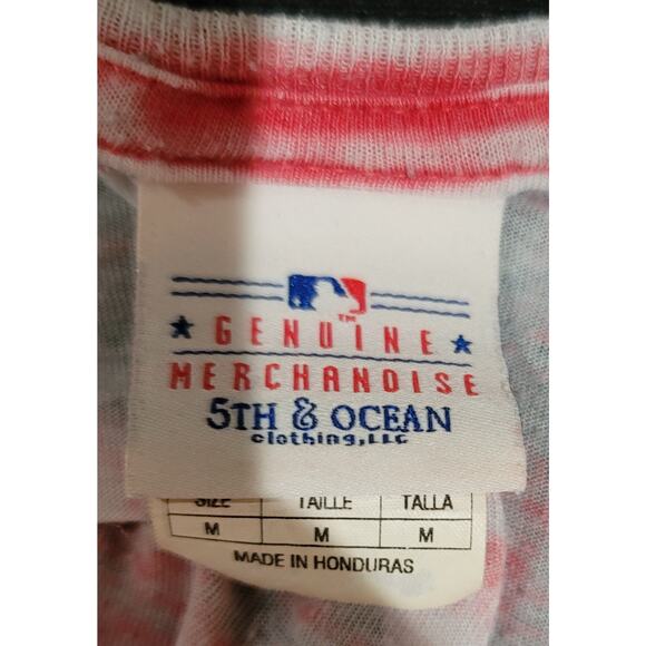 Anaheim Angels Baseball Painted Messy Look Graphic Women's Shirt Medium V Neck - Picture 4 of 5